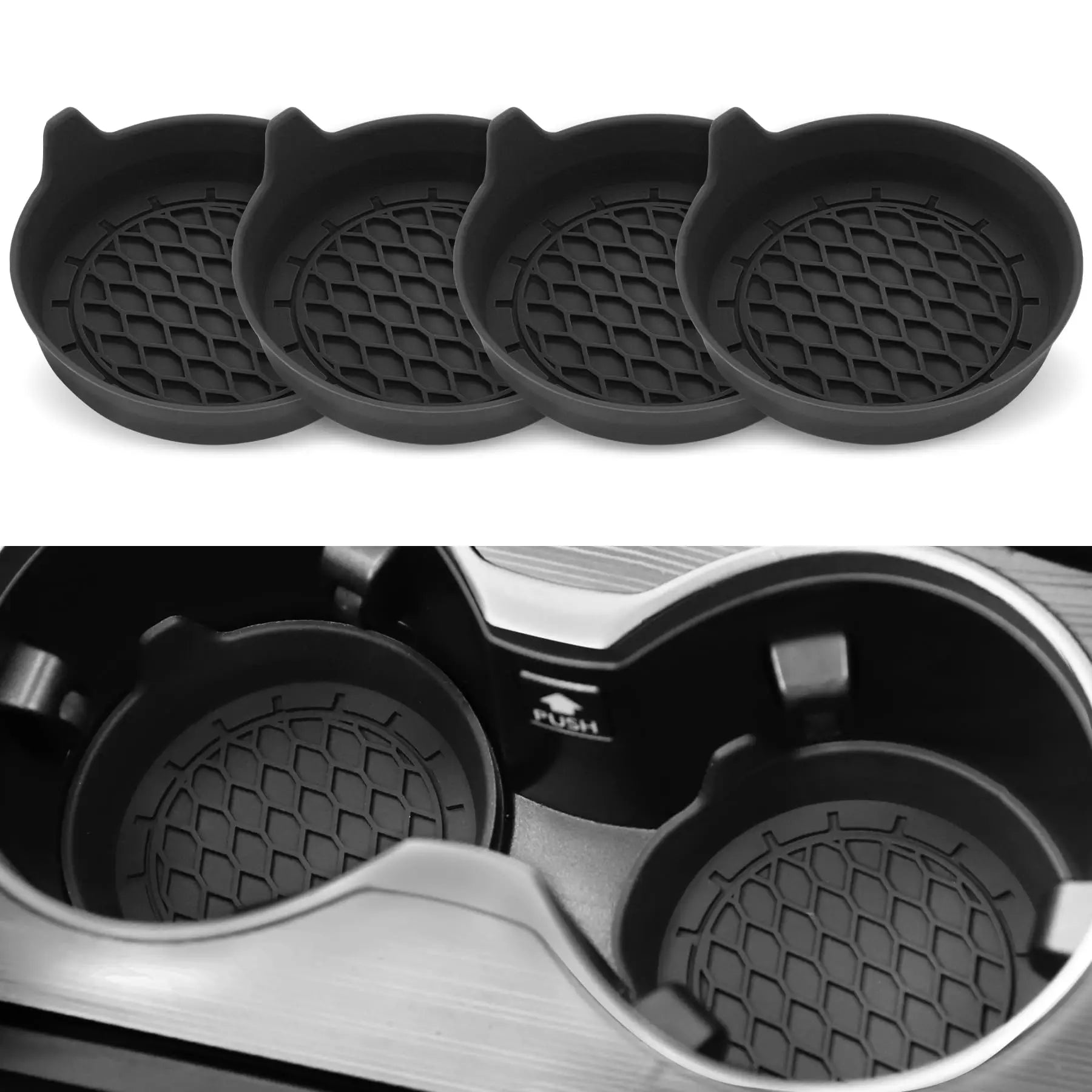 Sous-verre de voiture en silicone souple de 8 cm de diamètre, porte-gobelet antidérapant, étanche, antidérapant et anti-déversement, accessoires intérieurs automobiles universels.