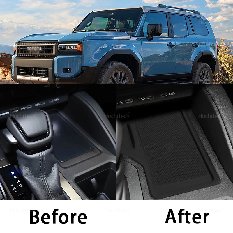 Wireless Charging Pad for Toyota Land Cruiser 250 Prado LC250 2024 2025 Central Control Charger Cover Anti-Slip Mat Only for LHD