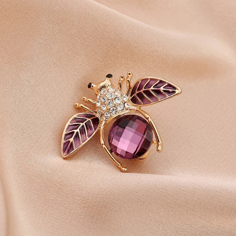 Broches en strass pour femme, Mini abeille mignonne, série d'insectes, à la mode, simples et personnalisées, bijoux pour la livraison directe