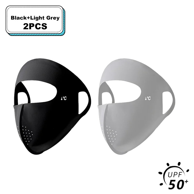 1/2/3/5Pcs Masque intégral d'été Protection solaire Respirant Soie glacée Anti-UV Équitation Extérieur Respirant Soie glacée Ultra-fin