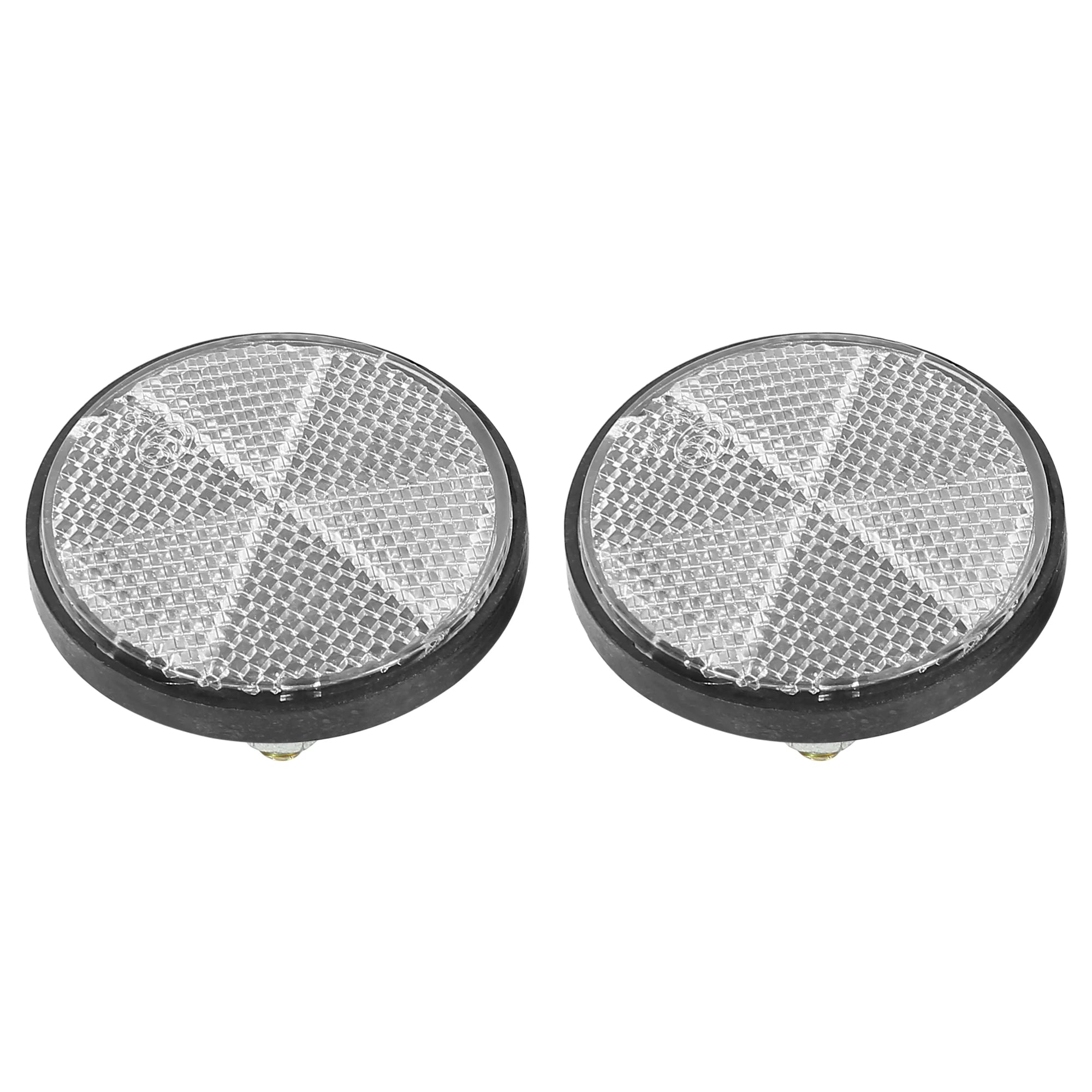 Motoforti Lot de 6 paires de catadioptres ronds universels en plastique rouge M6 x 1,0 de 56 mm de diamètre pour moto et vélo