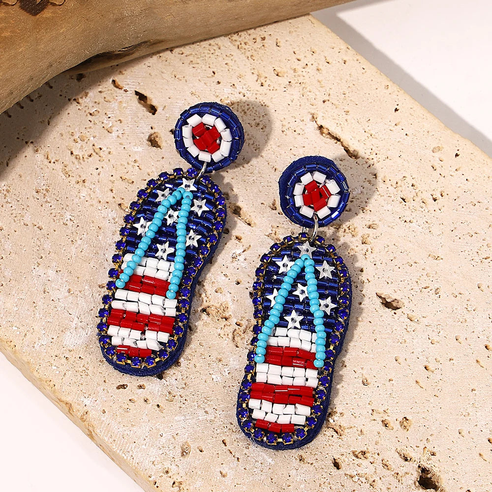 AENSOA Boucles d'oreilles pendantes bohèmes en forme d'étoile de mer, de homard et de conque avec perles pour femme, fabriquées à la main, bijoux d'été sur le thème des animaux marins