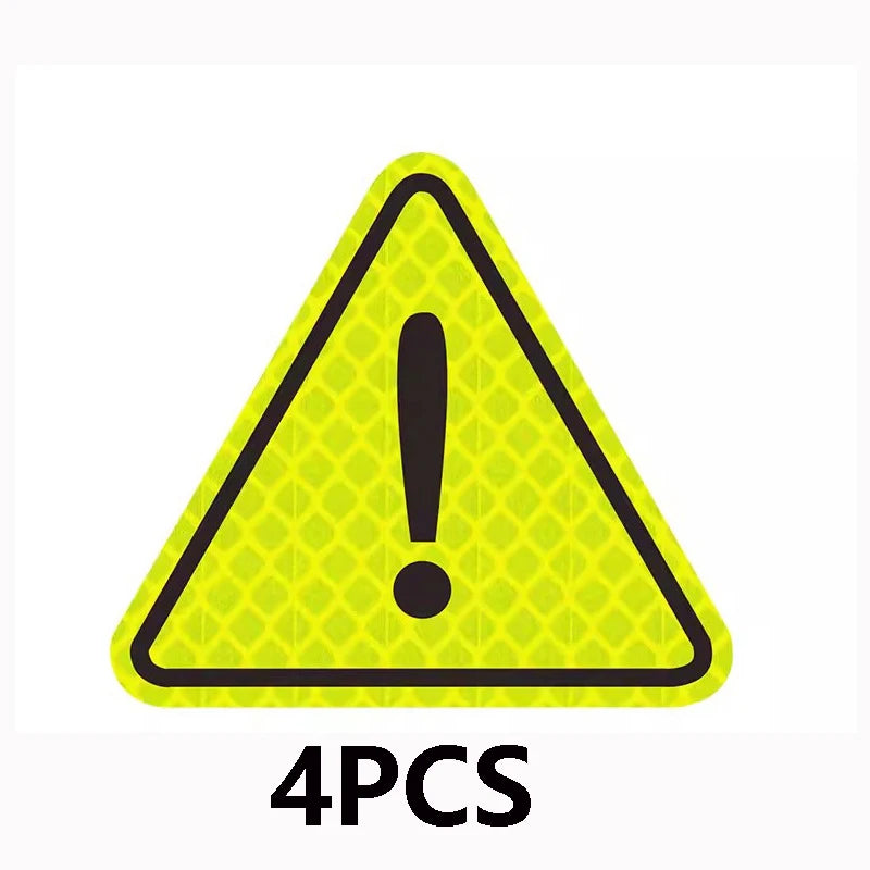 2/4 autocollants réfléchissants triangulaires, adaptés pour la décoration de réflecteur de voiture, camion, moto, marque d'avertissement de conduite nocturne