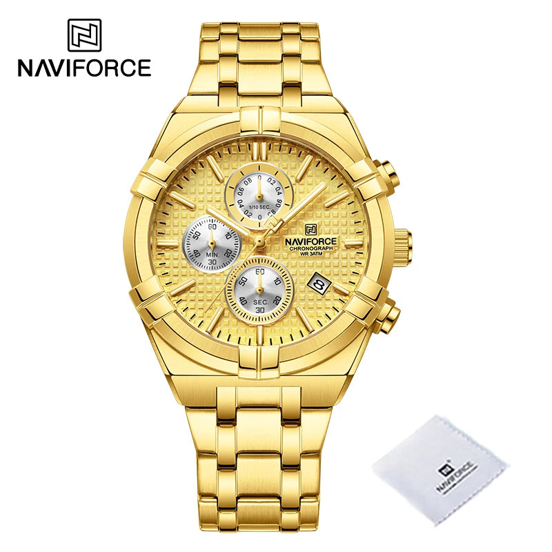 NAVIFORCE Original Watches for Men Quartz Fashion Sport Chronograph Male Simple Wild Waterproof ate Display Wristwatch Man Clock