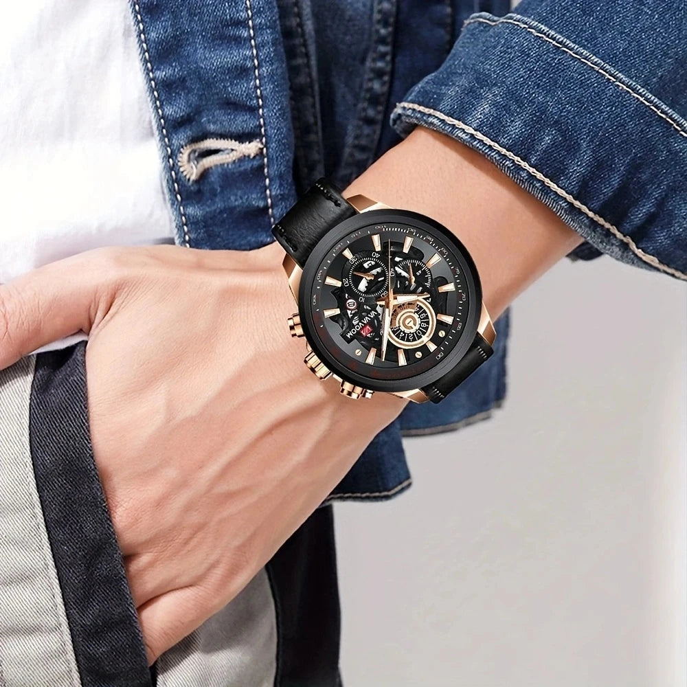 Men Sports Watch Fashion Lndustrial Style Student Gold Business Clock Waterproof Dropshipping Jewelry Watches Relogio Masculino