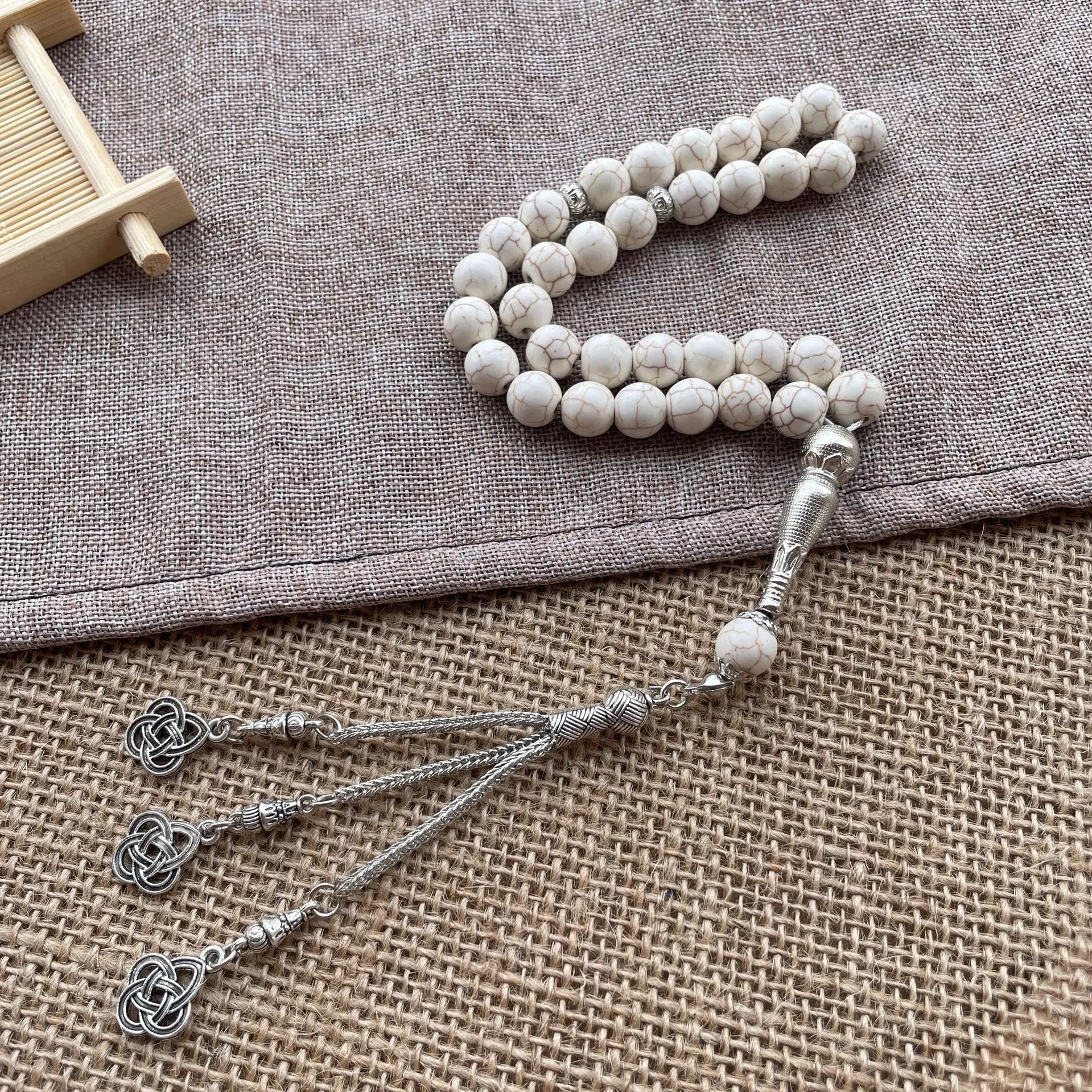 10mm 33 Beads Tasbih Crystal Glass Bracelet Muslim Rosary Tassel Prayer Beads Islamic Tasbeeh Masbaha Meditation for Women Men