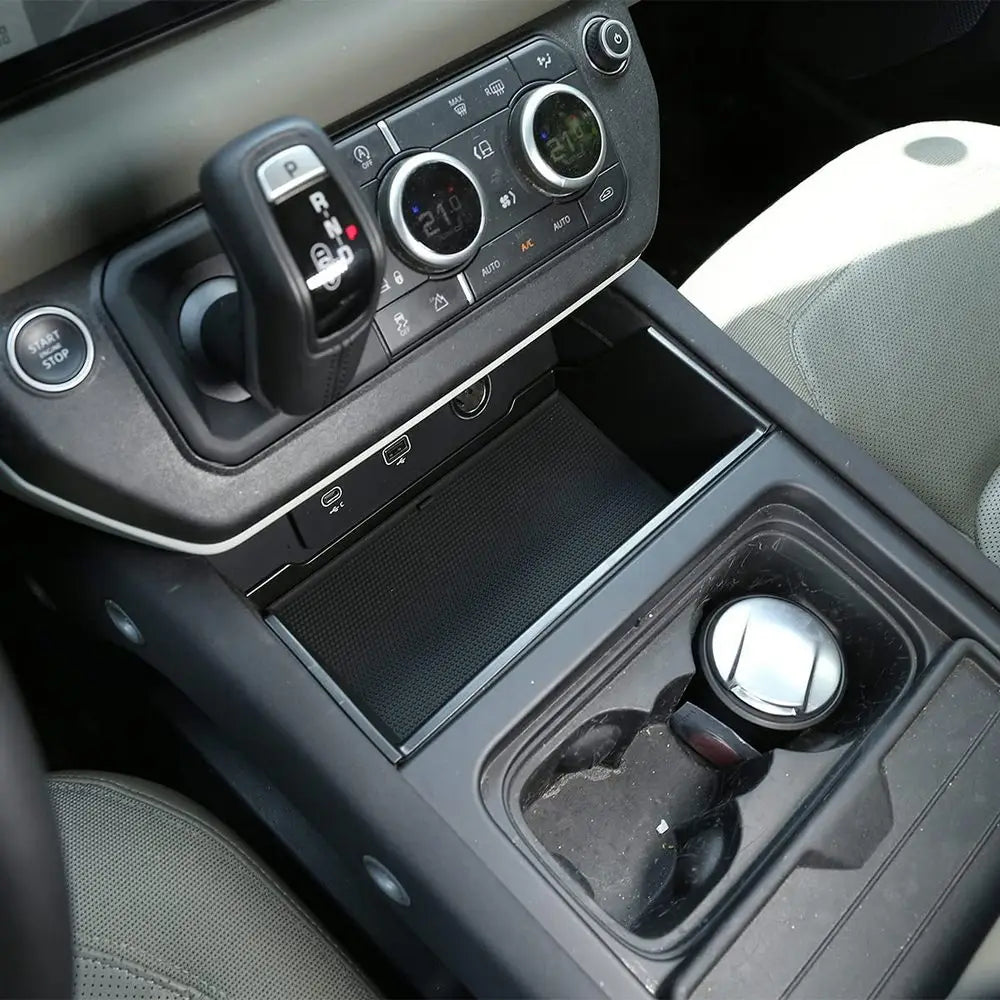 Central Control Center Car Box Storage For Land Rover Defender 110 2020-2021 Armrest Storage Box Phone Tray Auto Accessories