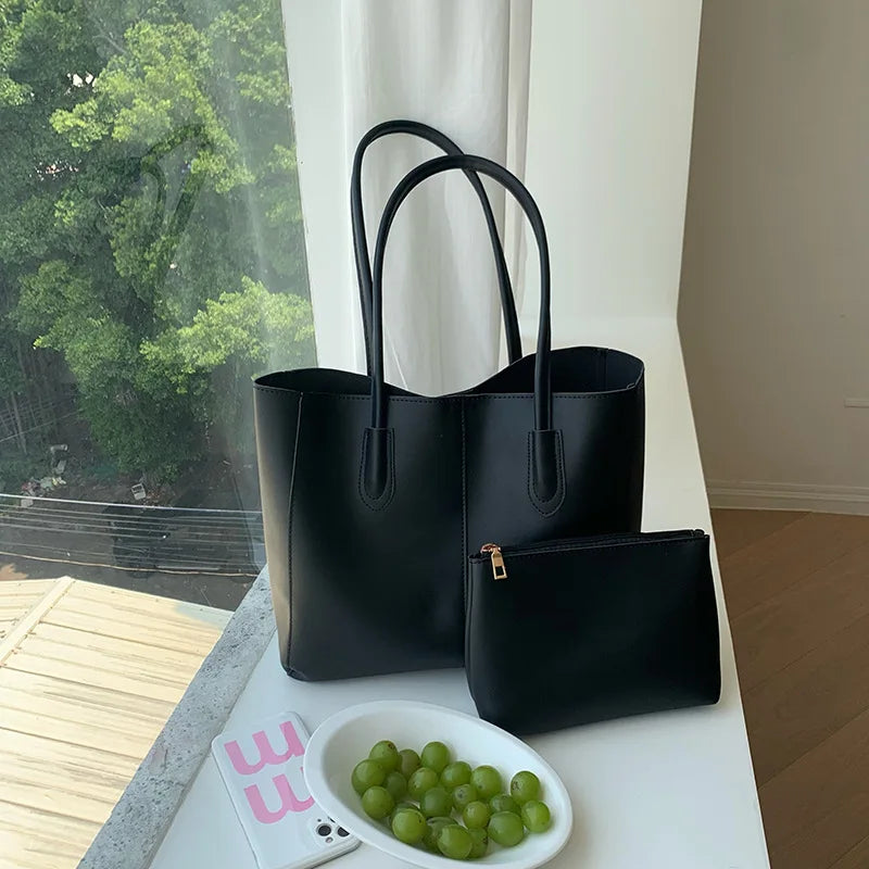 Sac fourre-tout vintage pour femmes, nouvelle version coréenne, grande capacité, sac simple pour les trajets quotidiens, à la mode et polyvalent, sac à bandoulière unique