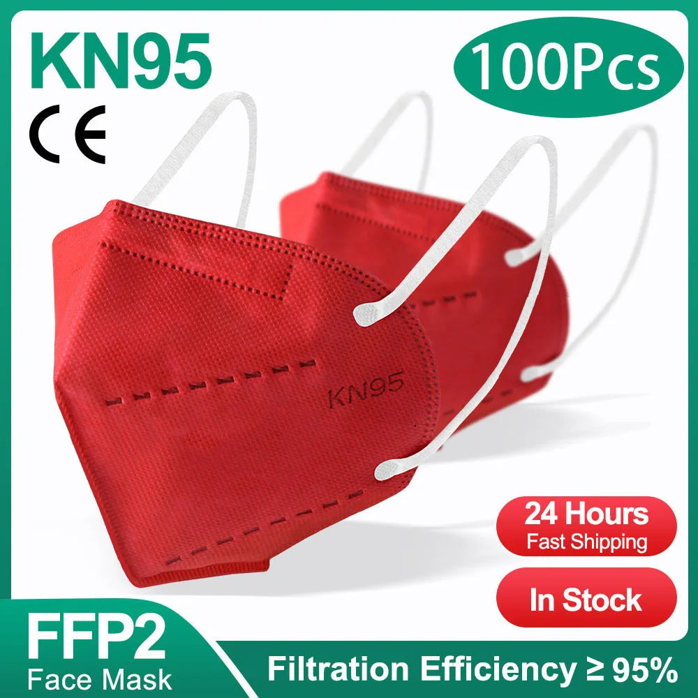 10-200 Masques FFP2 KN95 Mascarillas Masque facial KN95 Filtre 5 couches Mascarillas quirúrgicas homologuées Masque FFP2 noir réutilisable
