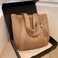Sac à main élégant en paille tissée pour femme - Sac fourre-tout décontracté pour les vacances à la plage, les trajets quotidiens - Sacs à main rétro à bandoulière tendance 2024