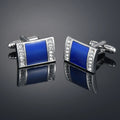Nouveaux Boutons de Manchette de Luxe pour Hommes Marque de Bijoux Haut de Gamme Gemmes/Carrés/Couronne/Grille Chemises pour Hommes Boutons de Manchette