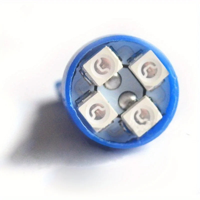 Lot de 10 ampoules LED T10 4SMD 1210 pour tableau de bord, bleu, pour lecture de voiture