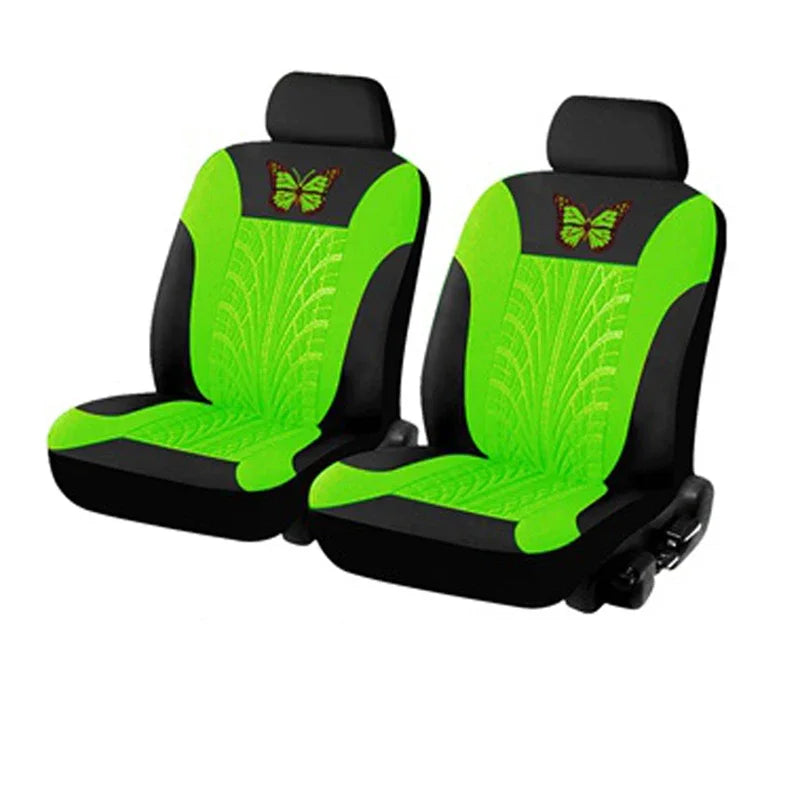 Housses de Siège de Voiture Complètes, Ensemble Universel de Housses de Siège Auto Broderie Motif Papillon