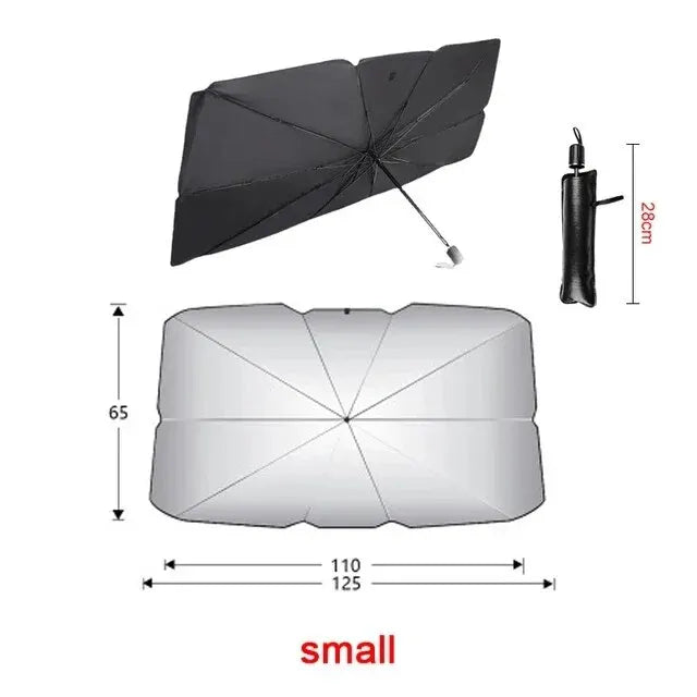 Pare-soleil de voiture type parapluie pliable pour pare-brise avant, protection solaire pour vitres de voiture, accessoires d'été.