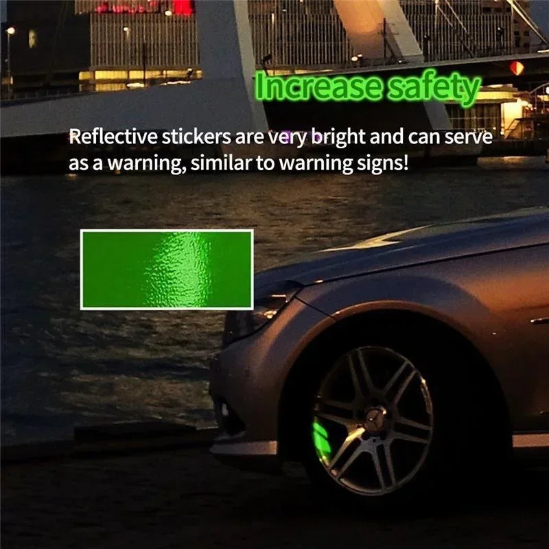 6Pcs/set Car Sticker Car Wheel Rim Reflective Sticker Decorative Stickers Warning Stickers Car Accessories  accesorios para auto