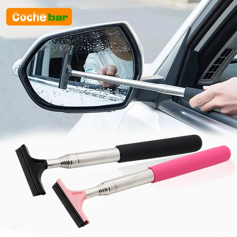 Outil de nettoyage d'essuie-glace de rétroviseur de voiture, raclette anti-buée pour vitres de voiture, brosse de nettoyage de vitres télescopique avec poignée, accessoires de voiture