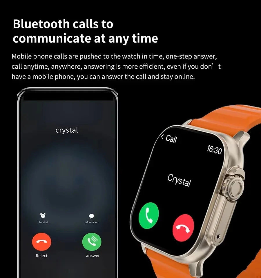 Nouvelle Montre Connectée Homme 49mm Série 8 Écran AMOLED 2.3" NFC Boussole Étanche Pour Apple Watch IWO Ultra 8 Montres Intelligentes 2025 Android