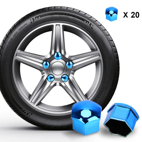 19/17mm 20 pièces/set Cache-écrous de roue de voiture Capuchons de protection anti-rouille Cache-vis de moyeu automatique Couvre-boulons d'écrou de pneu de voiture Décoration extérieure