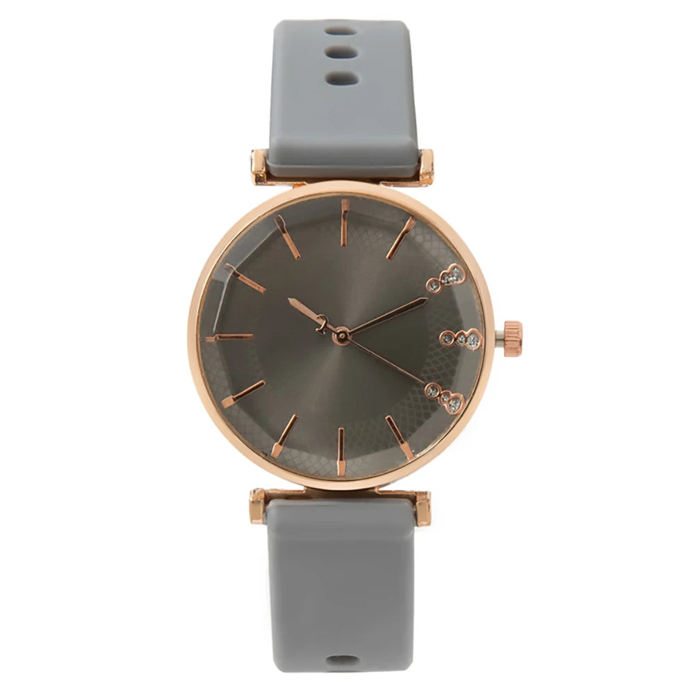Fashion Simple With Diamonds Ladies Quartz Watches Hot 2025 Sports Brands Women Silicone Strap Dress Clock Gifts Wristwatches