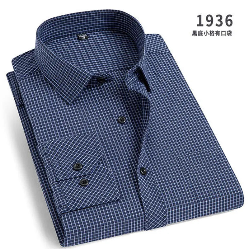 Nouveauté Printemps Chemise homme rayée à manches longues Infroissable Anti-plis Confortable Respirante Style décontracté professionnel Coupe ajustée