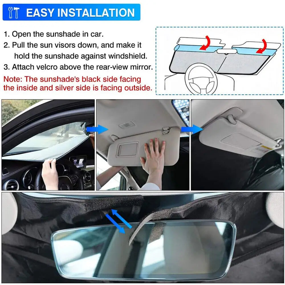 Pare-soleil de pare-brise pour Tesla Model Y 3 2017-2025 2026, couverture pare-soleil pliable pour vitre avant, protection thermique, accessoires de visière