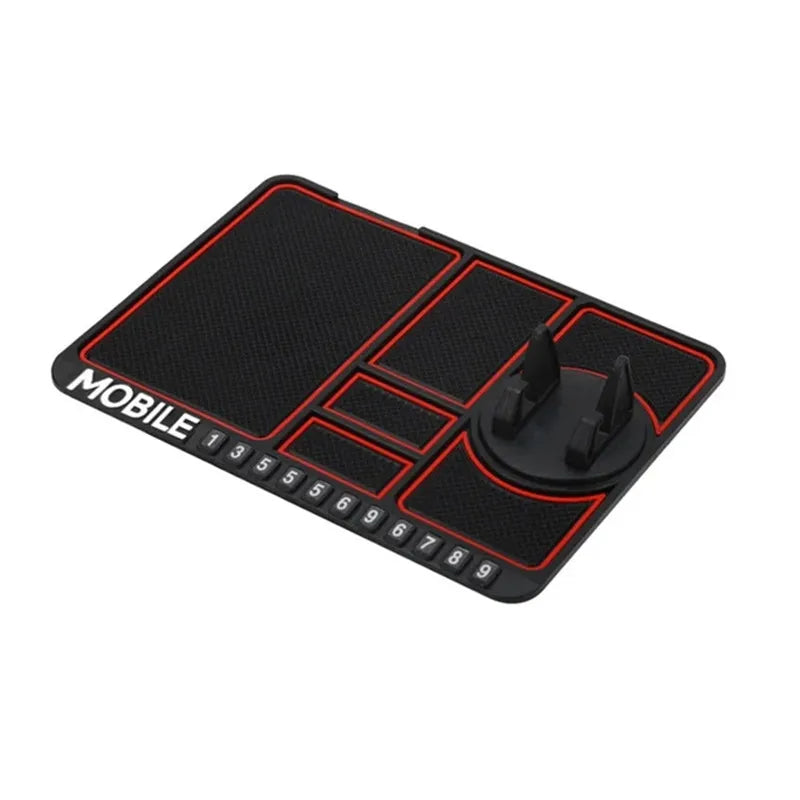 Car Anti-slip Mat Phone Rotatable Auto Holder GPS Navigation Storage Cushion with Parking Number Card Car Interior Accessories