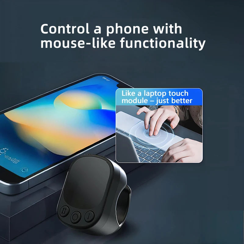 Bague de défilement TikTok Télécommande Tactile Déclencheur d'appareil photo Bague de souris pour le contrôle de courtes vidéos Compatible avec iPhone iPad