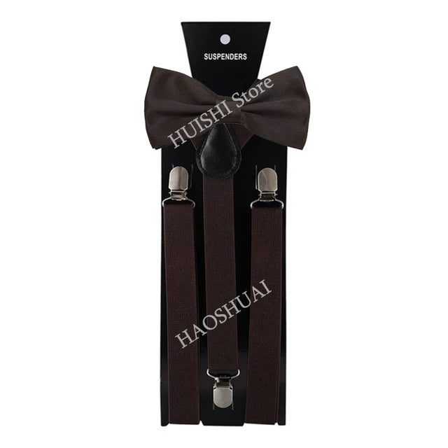 Ensemble Bretelles et Nœud Papillon en Promotion pour Hommes Femmes Garçons Fête Mariage – Bretelles Y-Back Chemise Nœud Papillon Papillon Accessoires de Costume Cadeau