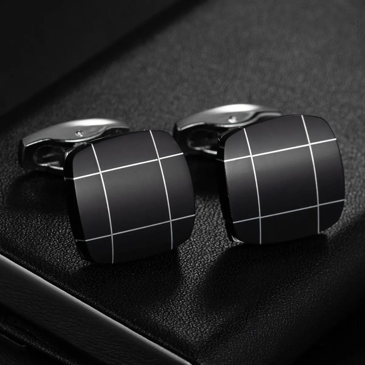 Boutons de manchette ronds pour hommes, pour chemise d'affaires, mariage, fête, boutons de manchette solides en tissu, rectangulaires, à rayures, accessoires, vente en gros.