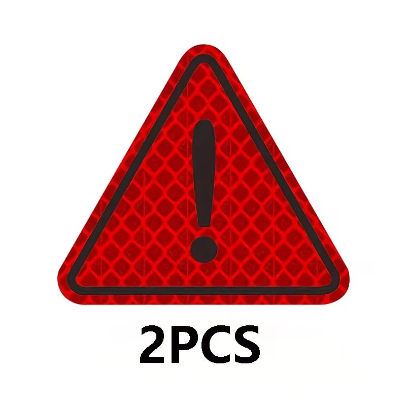 2/4 autocollants réfléchissants triangulaires, adaptés pour la décoration de réflecteur de voiture, camion, moto, marque d'avertissement de conduite nocturne