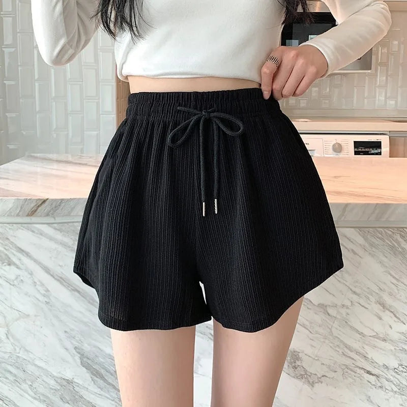 1pcs Summer Womens Casual Solid Shorts Girls Gym Workout Short Pants Ladies High Waisted Yoga Running Short Student Loose Shorts