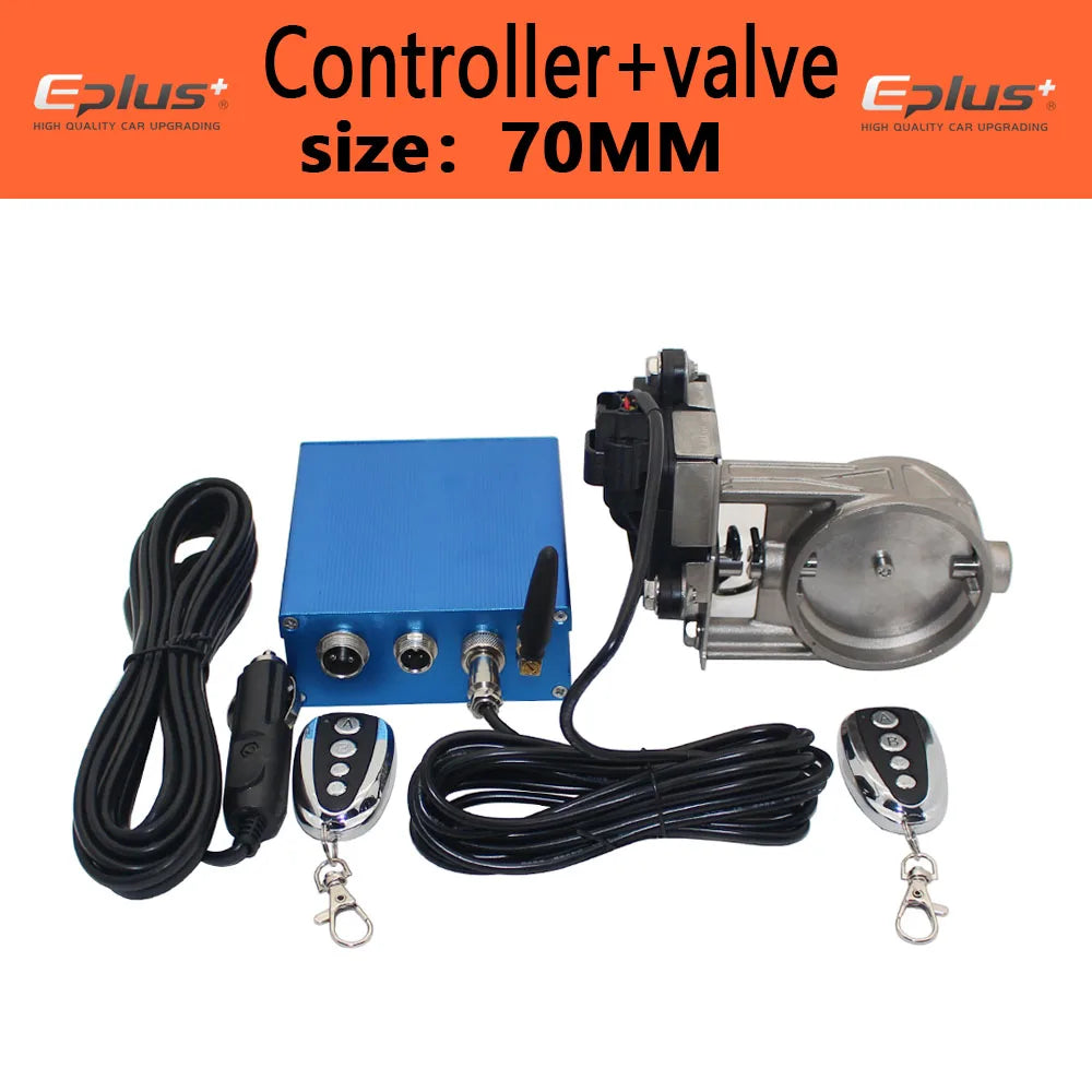 EPLUS Kit Électrique de Valve d'Échappement Universel pour Voiture, Mode Multi-angle 51 63 76MM, Télécommande et Boîtier de Contrôle