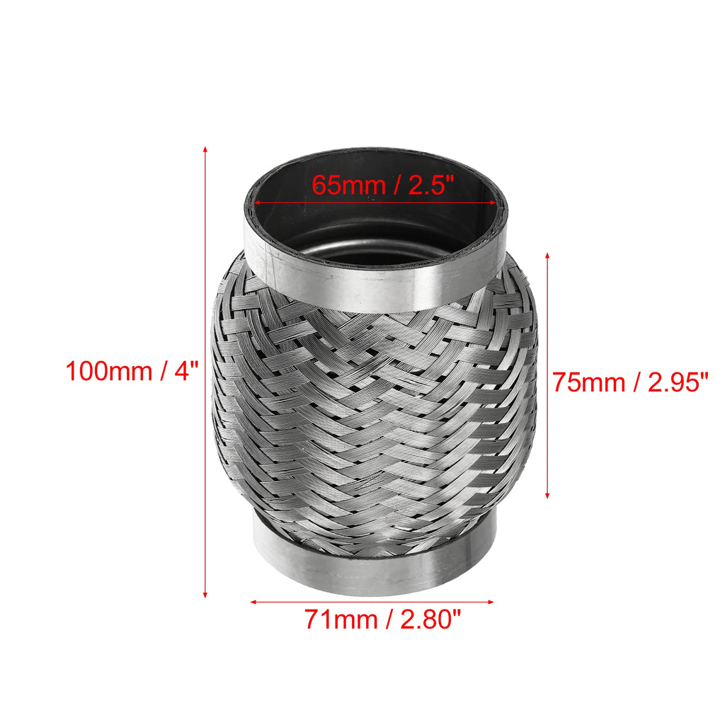 UXCELL 51x55x252mm 51x57x150mm 58x63x250mm Connecteur de tuyau de silencieux flexible télescopique en acier inoxydable pour pot d'échappement de voiture