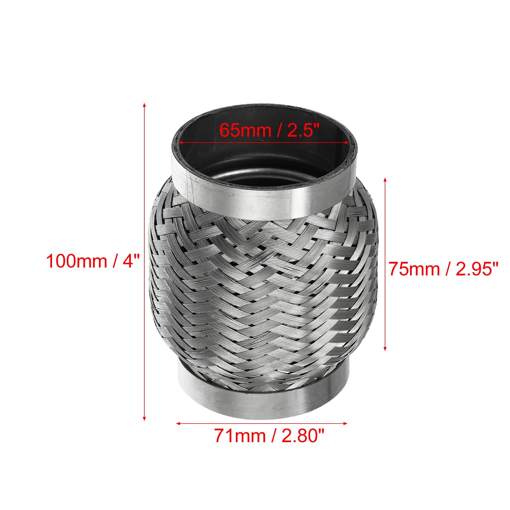 UXCELL 51x55x252mm 51x57x150mm 58x63x250mm Connecteur de tuyau de silencieux flexible télescopique en acier inoxydable pour pot d'échappement de voiture