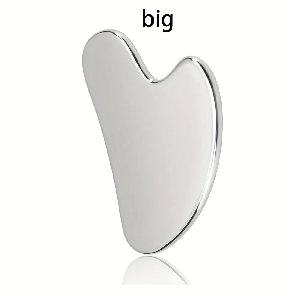 Ensemble d'outils de massage facial et Gua Sha en acier inoxydable, 1/2/3 pièces, outils de beauté en métal pour le corps, le visage, le cou et les yeux