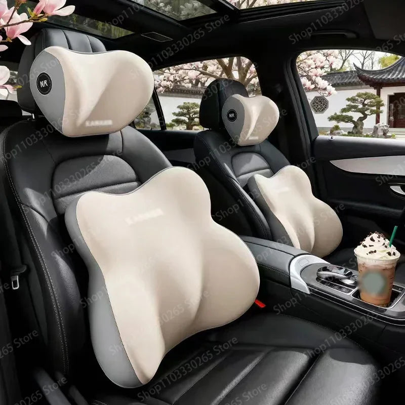 Appui-tête ergonomique pour voiture, coussin de soutien lombaire pour siège de voiture, coussin de soutien lombaire en coton à mémoire de forme, accessoires de voiture