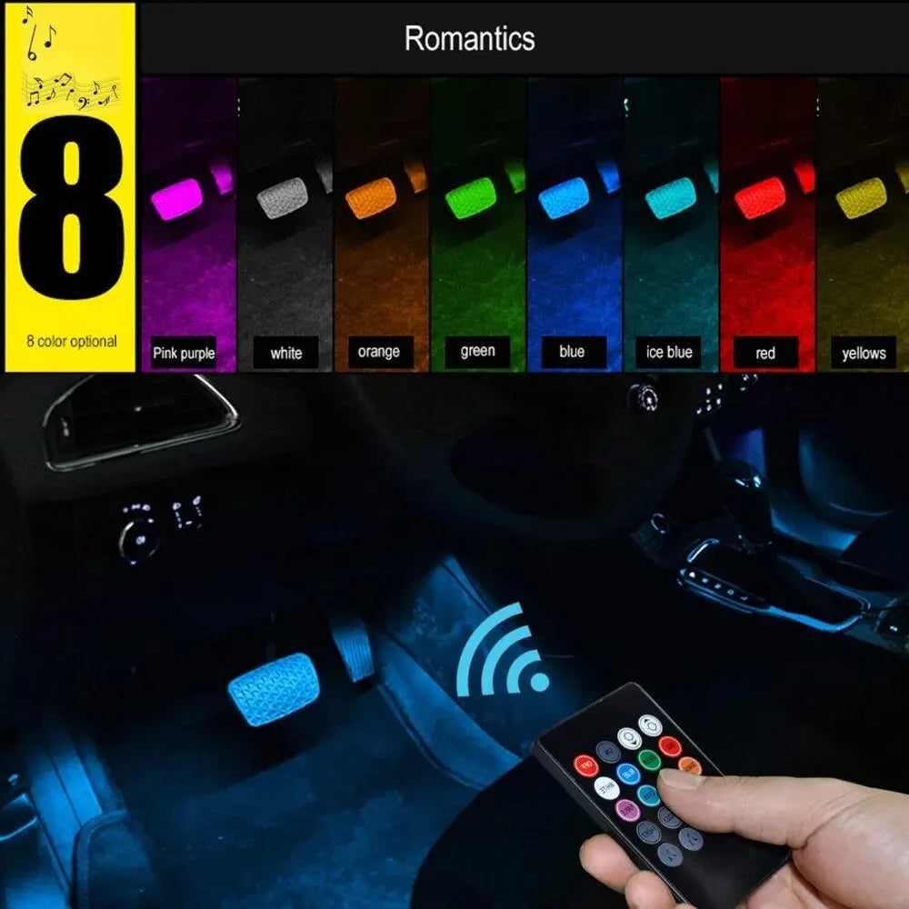 Bandes LED RVB universelles d'éclairage d'ambiance pour voiture, lampes d'intérieur 8 couleurs décoratives pour 4x4 SUV et accessoires automobiles