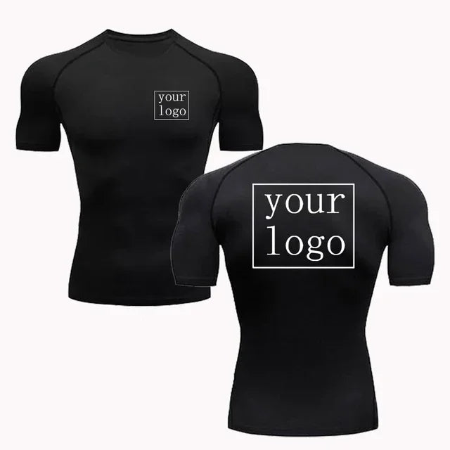 Nouveau T-shirt de compression personnalisé Votre logo Design Top Hommes Femmes Imprimer Design Original T-shirts Course Entraînement Gym T-shirt Séchage Rapide