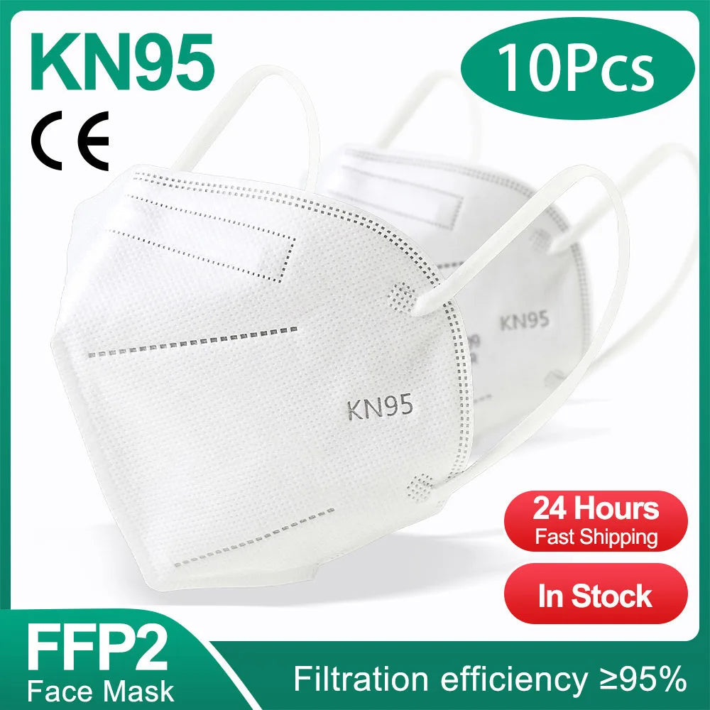 10-200 Masques FFP2 KN95 Mascarillas Masque facial KN95 Filtre 5 couches Mascarillas quirúrgicas homologuées Masque FFP2 noir réutilisable