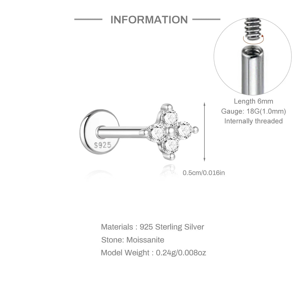 Aide Mini Boucles d'oreilles Moissanite 2/3/4mm pour femme, en Argent Sterling 925, Bijoux Tendance INS, Clous d'oreilles de Mariage, Brincos de Pratas
