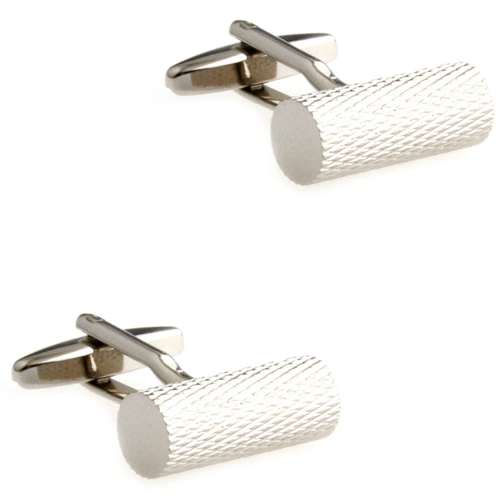 4 styles TZG Boutons de manchette en acier inoxydable pour hommes, liens de manchette cuboïde, cylindre, 1 paire