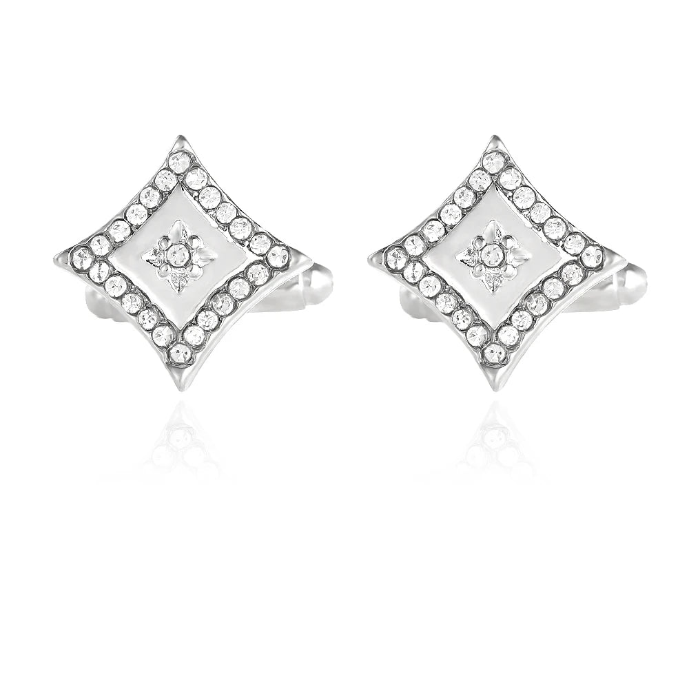 Lot de 2 Boutons de Manchette Homme Nouveauté en Forme de Losange Brillant avec Signe du Zodiaque, Galaxie et Chiffres Romains