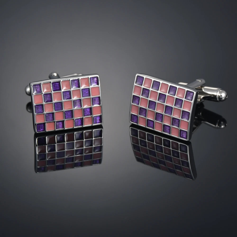 Nouveaux Boutons de Manchette de Luxe pour Hommes Marque de Bijoux Haut de Gamme Gemmes/Carrés/Couronne/Grille Chemises pour Hommes Boutons de Manchette