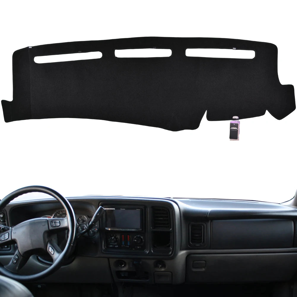 Pour Chevrolet Tahoe Suburban Avalanche Silverado 1500 Sierra 1500 1999 - 2006 Tapis de tableau de bord Couverture de tableau de bord Tapis de tableau de bord Noir
