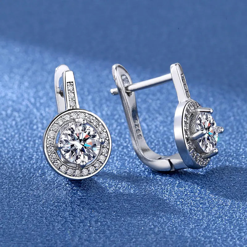 Boucles d'oreilles en argent sterling 925 Bijoux de haute qualité Rétro Motif simple Zircon violet blanc Boucles d'oreilles Meilleures ventes