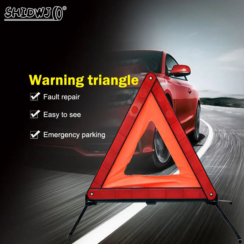 1 trépied de voiture à bandes réfléchissantes, panneaux triangulaires, trépied d'avertissement réfléchissant pliable, triangle de voiture d'avertissement de panne d'urgence