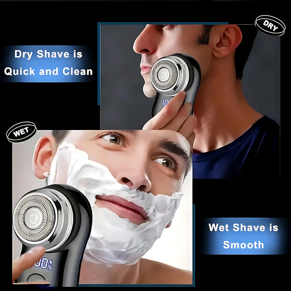 Rasoir Électrique Barbe Homme, Rasoir Spirale en Acier Inoxydable, Rechargeable par USB, Fonction de Rasage Net, 1 Niveau, 1 Rasoir, Autonomie de la Batterie.