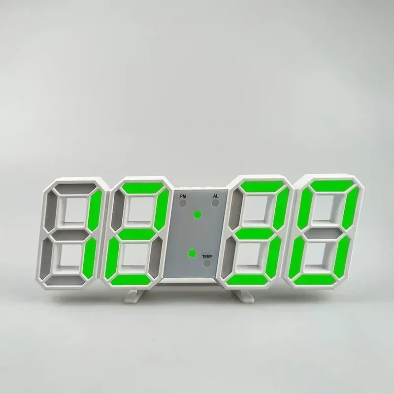 Acheter des produits Horloge 3D LED numérique Réveil Horloge murale Heure/date/température pour la maison/la cuisine/le bureau Horloges Décor Jardin
