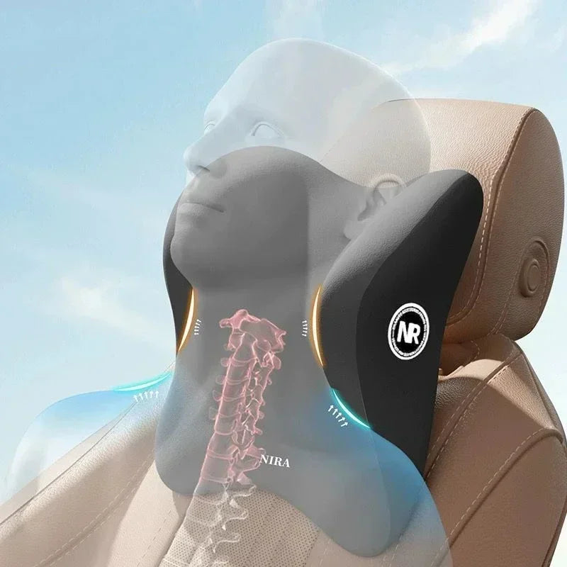 Memory Foam Car Universal Headrest Lumbar Cushion Back Cushion Lumbar Pillow Car Comfort Neck Pillow General Accessories Amagi