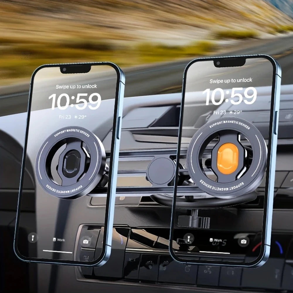 Support de Téléphone de Voiture Double Magnétique Puissant pour Fente CD Support de Fixation Intérieur Auto Pour Apple Pour Samsung Navigation de Conduite Appels Sécurisés